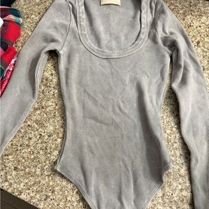 Gray Long Sleeve Bodysuit
